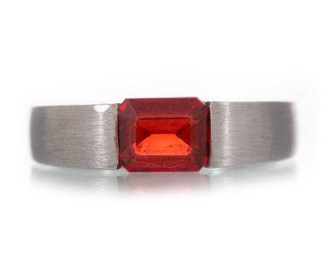 RUBY SOLITAIRE RING set with a stone of approximately 1.29 carats, marked 750, size M 1/2Qty: 6.5gmarked 750 = eighteen carat