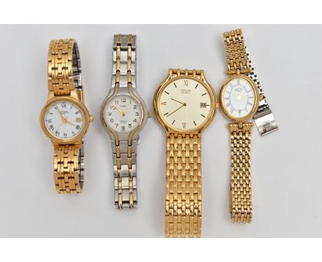 FOUR WRISTWATCHES, to include two ladys 'Rotary' wristwatches, a ladys 'Timex' wristwatch and a 'Citizen, Quartz' wristwatch 