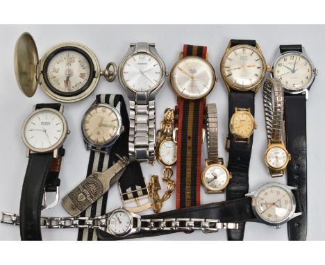 A BAG OF ASSORTED WATCHES, to include eleven wristwatches, names to include 'Ingersol, Accurist, Sekonda, MuDu, Avia, Solo, T