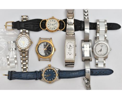 AN ASSORTMENT OF WRISTWATCHES, to include a ladys stainless steel and ceramic 'Tissot' T-Trend wristwatch, model number T0642