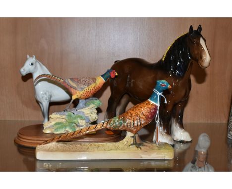 FOUR ANIMAL AND BIRD FIGURES, comprising three Beswick figures: Welsh Mountain Pony 'Coed Coch Madog' second version, model n