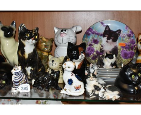 A COLLECTION OF CAT FIGURINES, comprising a Royal Crown Derby Grey Kitten, height 8cm introduced 1995, complimentary to membe