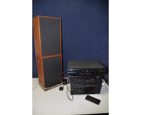 A SELECTION OF AUDIO EQUIPMENT to include Technics SU-X101 stereo amplifier, Technics ST-X301L stereo tuner, Technics SL-PJ27