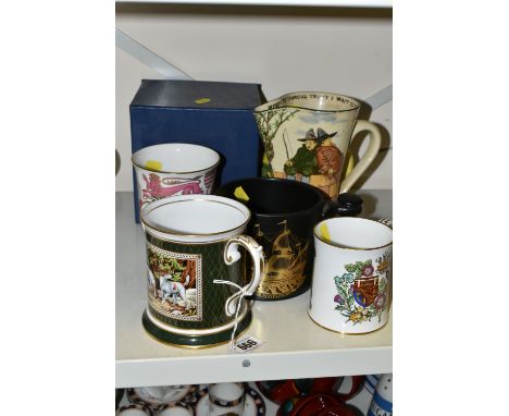 A GROUP OF CERAMICS, comprising a boxed Coalport goblet commissioned by Mulberry Hall to commemorate the 1900th anniversary o