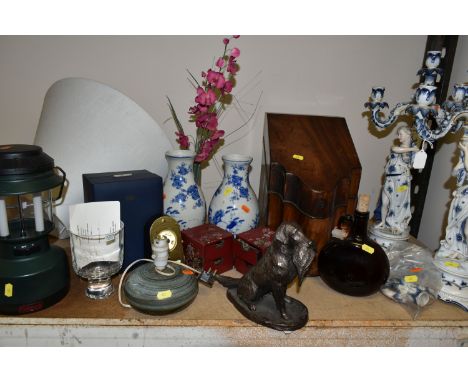 A PARCEL OF ASSORTED SUNDRY ITEMS ETC, to include a mahogany cutlery box with partitions - some damage, a boxed limited editi