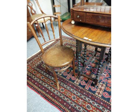 A 1920s Oak Drop Leaf Table, 100cm by 76cm by 72cm; a pair of 19th century chairs; a pair of later penny type chairs and a ca