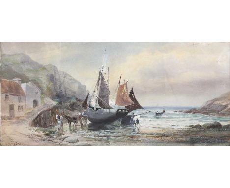 R G Seymour (19th Century)Rider by the seaSigned and dated (1882), watercolour; together with a seascape watercolour R H Cart