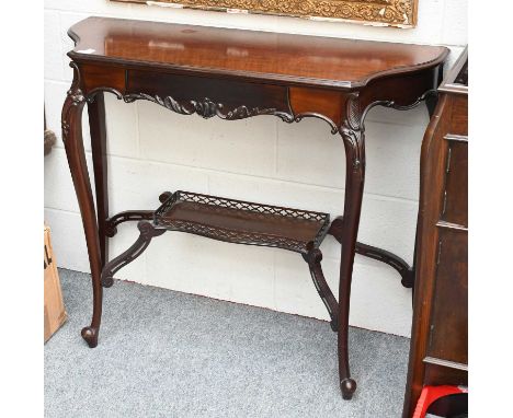 An Edwardian Carved Mahogany Console Table, with drawer, 107cm by 38cm by 90cm