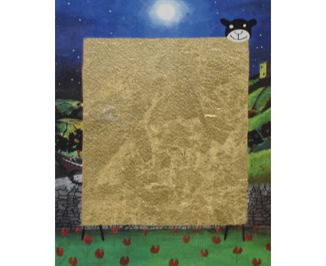 Mackenzie Thorpe (b.1956)"Golden Sheep"Signed inscribed and numbered 74/2000, giclee print, 27cm by 21cmIn good overall condi