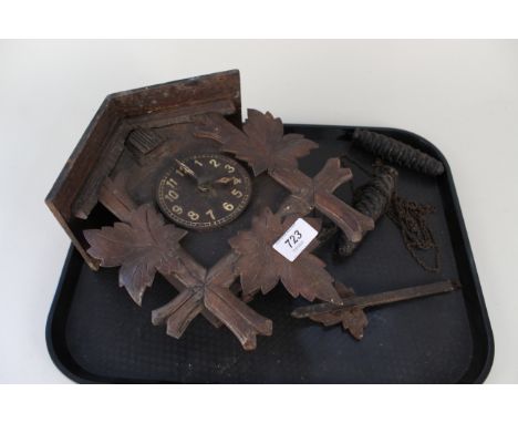 An early 20th Century pine and mahogany cuckoo clock
