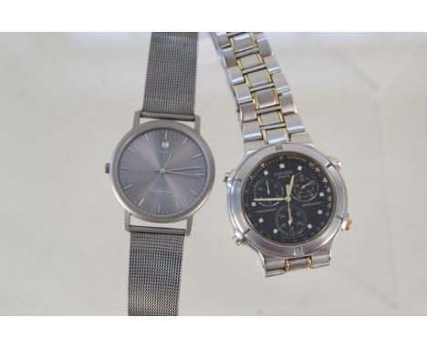 Skagen of Denmark titanium quartz gents watch plus a Citizen quartz chronograph gents watch