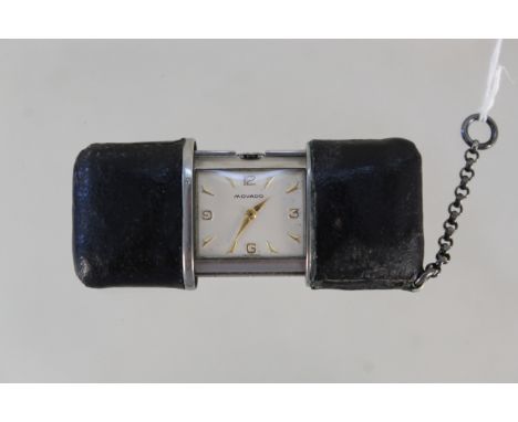 A Movado purse watch, leather case, marked E577-498