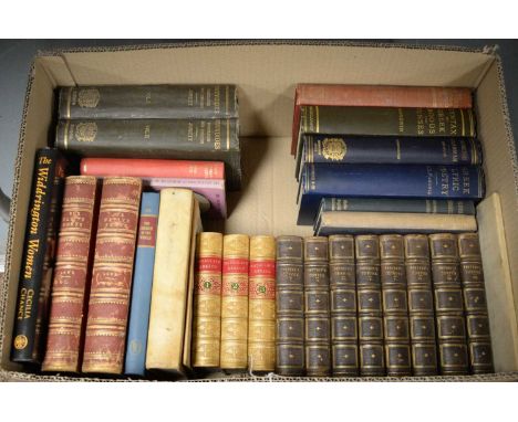 A selection of hardback books, primarily relating to history, titles including: The Works of William Cowper, by Robert Southe