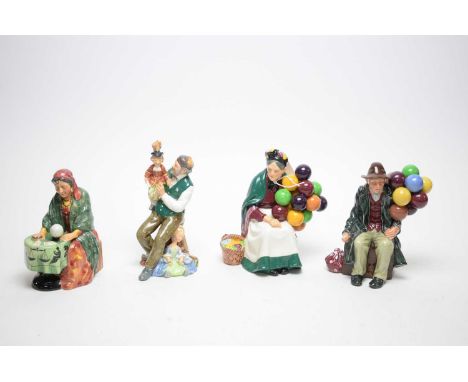 A collection of Royal Doulton decorative ceramic figures, including: ‘Fortune Teller’, HN 2159; ‘The Old Balloon Seller’ HN 1