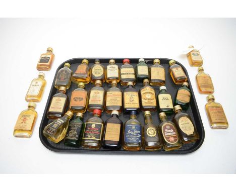 Collection of whisky and other miniatures, including: Laphroaig 10 Years Old; Balvenie 8 Years Old; Glenfarclas Glenlivit Sco
