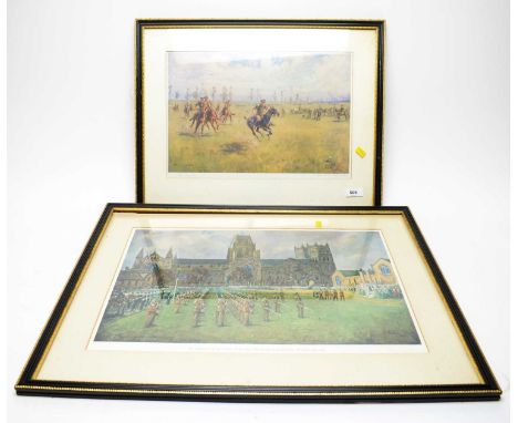 Tom Carr - ‘The Laying Up of the Colours, 1st Battalion The Durham Light Infantry. December 12th, 1968’, colour print, signed