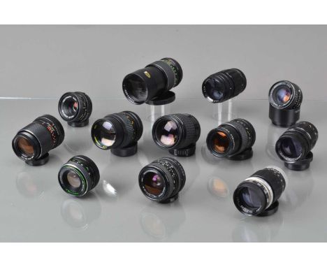 A Group of Various Lenses, M42 mount lenses, including a Carl Zeiss Jena MC 135mm f/3.5 lens, G, other M42 mount lenses, SMC 