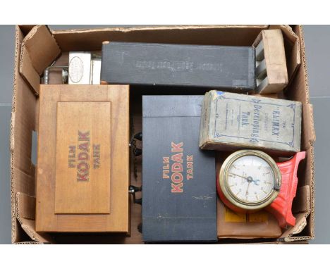 Darkroom Equipment, a model B-2  & 2½ in Kodak film tank, set of Kodak Studio Scales, with pans & weights, Butcher's Carbine 