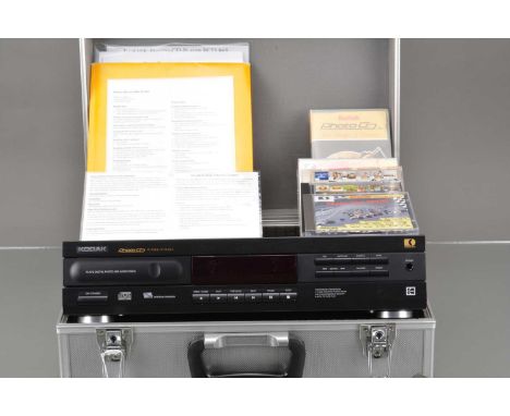 A Kodak PCD-865 Photo CD Player,  untested, some light scratches, with remote, cables, manual, Photo CD VHS tape, Kodak Photo