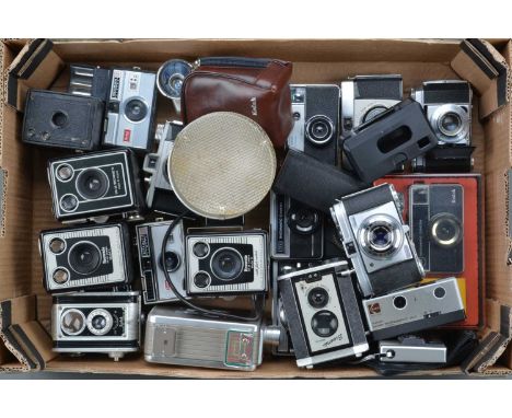 A Tray of Kodak Cameras, including a Kodak Retina 1a, shutter working, G, Retinette, shutter not working, Duaflex, Si 20 Brow