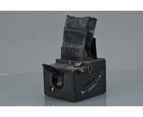 An Ensign Focal Plane Roll Film Reflex Camera, shutter sticking/not working, viewing hood P, body F, with Aldis Uno 4 inch f/