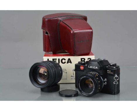 A Leitz Leica R3 Electronic SLR Camera,  black, made in Portugal, serial no 1461890, 1977-78, shutter working, meter responsi