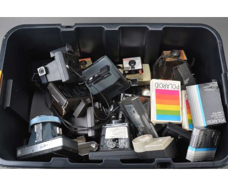 A Box of Polaroid Cameras, a model 95, 330, J 33, 80, 850 Electric Eye, 800, 104, Big Shot Land Cameras, a Four x One,  Swing