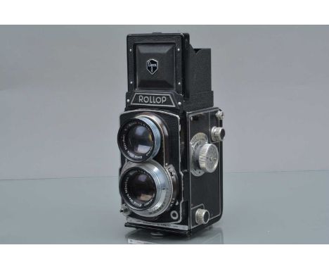 A Lipca Rollop 2.8 TLR Camera, serial no 82255, shutter sluggish in slow speeds, body G, some path wear to edges, with Ennit 