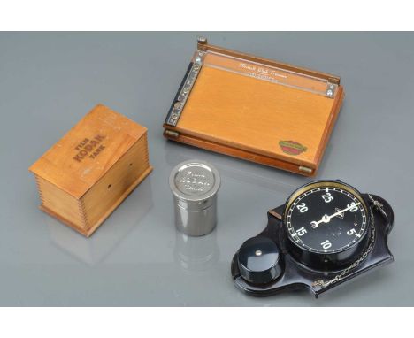 Darkroom Equipment, an Agfa Bakelite timer, glow in the dark numbers, timer working, bell working, with key,  dial glass, a K