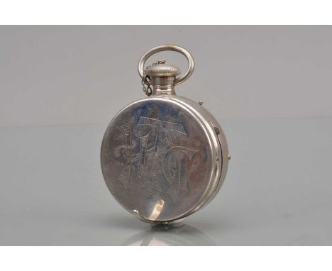 A Houghtons Ticka Pocket Watch Camera,  shutter fires, sticking, missing finder & film rewind knob, body G, with cap