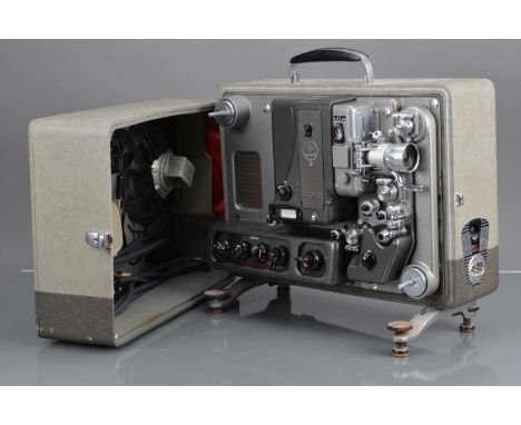 A Bolex S-221 16mm Sound Cine Projector, untested, outer shell G, projector body G, with Paillard Hi-Fi 50mm f/1.3 lens, elem