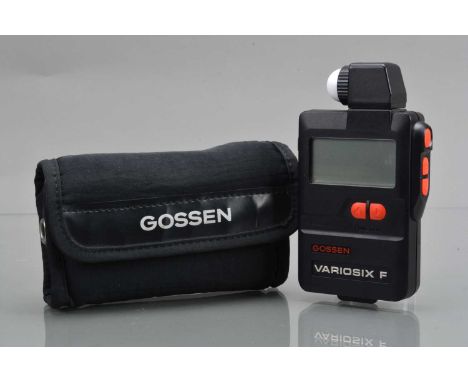 A Gossen Variosix F Light Meter, powers up, meter responsive, in case, VG