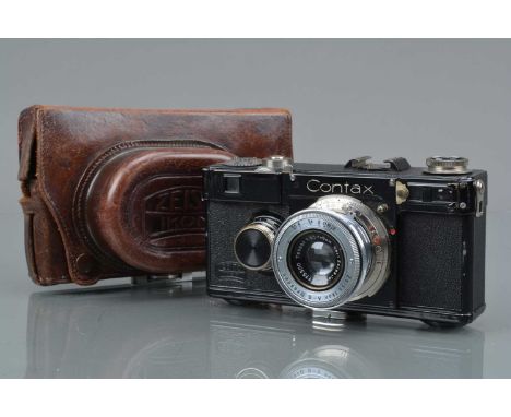 A Zeiss Ikon Contax If Rangefinder Camera,  serial no Z45955, shutter not working, curtains slanted in runners, rangefinder w