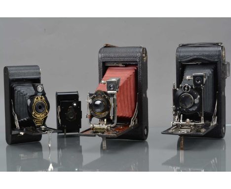 A Group of Kodak Folding Cameras, a Kodak 3A Special Autographic, G, model B-4 No 3-A folding pocket, G, VP Autographic, G an