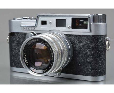 A Yashica YF Nicca Rangefinder Camera,  serial no 493711, shutter working, rangefinder working, body G-VG, with Chiyoko Super