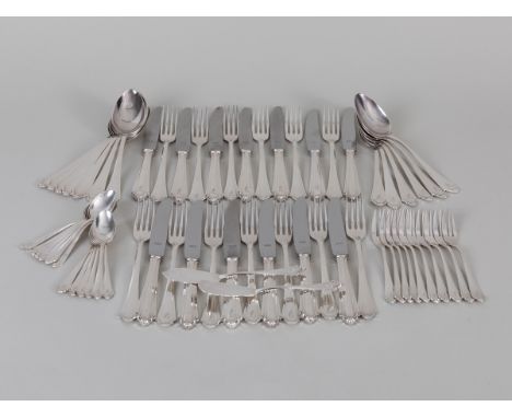 Konvolut Silberbesteck, Bremer Silberwarenfabrik (BSF), Modell "Friederike", Bremen-Sebaldsbrück, Ende 20. Jahrhundert 800/- 
