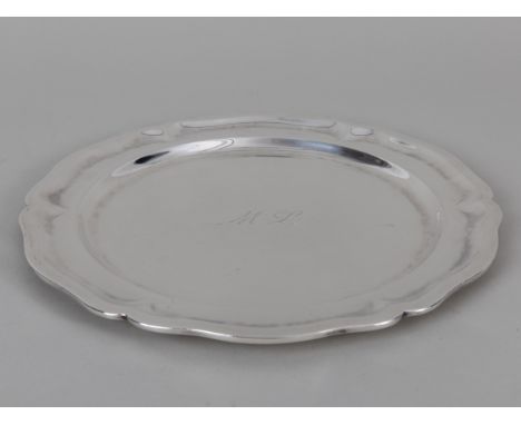 Monogrammierter Anbietteller, Mexiko, 2. Hälfte 20. Jahrhundert 925/- Silber; Gewicht: ca. 472 g; silberner Anbietteller im C