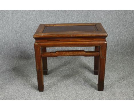 Lamp table, Chinese teak. H.49 W.54 D.32cm. 