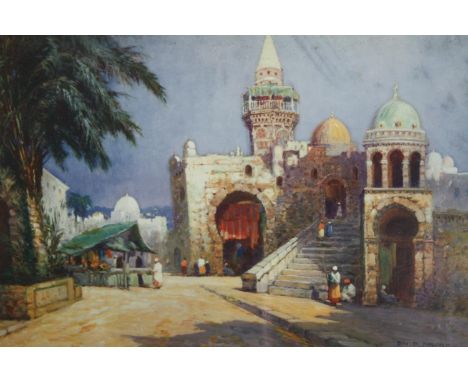 David Malcolm. A nineteenth century watercolour painting of a Mosque. H.50 W.72cm. (Detached from frame). 