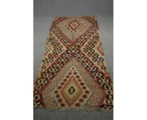 Rug or runner, flatweave kelim. L.236 W.137cm. 