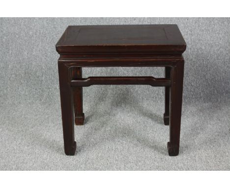 Lamp table, Chinese teak. H.52 W.51 D.32cm. 