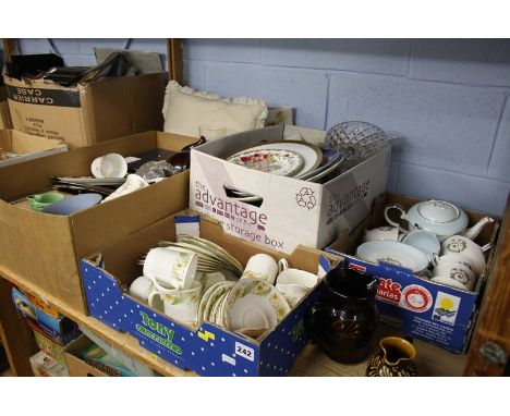 Shelf of assorted crockery