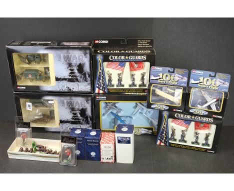 Ten boxed Corgi diecast models / figures to include 2 x US56205 Color Guards United States Marine Corps, CS90025 Their Finest
