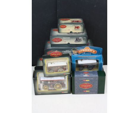 Eight boxed Corgi Vintage Glory of Steam diecast models to include Premium Edition CC20105Fowler B6 Showman's Engine - Kings 