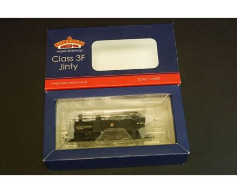 Four boxed Bachmann OO gauge locomotives to include 32230 Class 3F Fowler Jinty 47483 BR Black Early Emblem, 32116A Class 08 