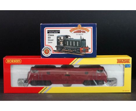 Two boxed OO gauge locomotives to include Hornby Railroad DCC Ready R3282 BR Class 42 "D853" Thruster (Maroon) &amp; Bachmann