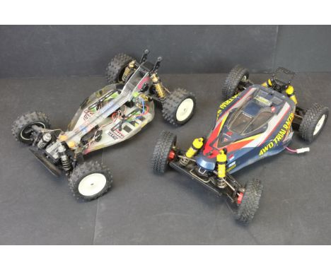 A Tamiya Terra Conquerer No.58115 1/10 scale electric 4WD buggy c.1992, DF-01 chassis with a polycarbonate body together with