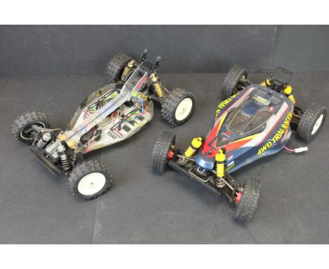 A Tamiya Terra Conquerer No.58115 1/10 scale electric 4WD buggy c.1992, DF-01 chassis with a polycarbonate body together with