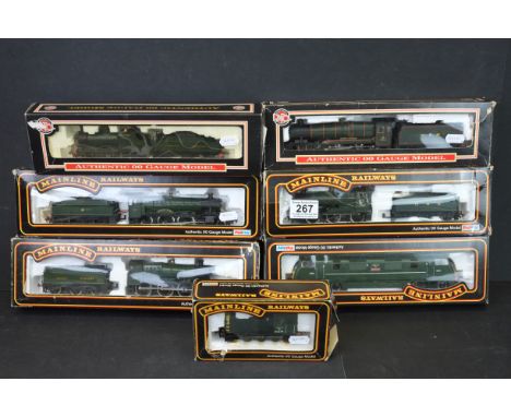 Seven OO gauge locomotives to include County of Chester 4-6-0 1011 GWR 0-6-0 GWR tender etc, all Mainline &amp; Bachmann exam