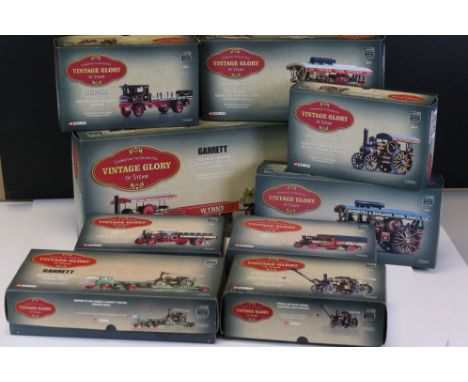 Nine boxed Corgi Vintage Glory 1:50 ltd edn diecast models to include 80104 Fowler B6 Road Locomotive "Atlas" - Norman E. Box